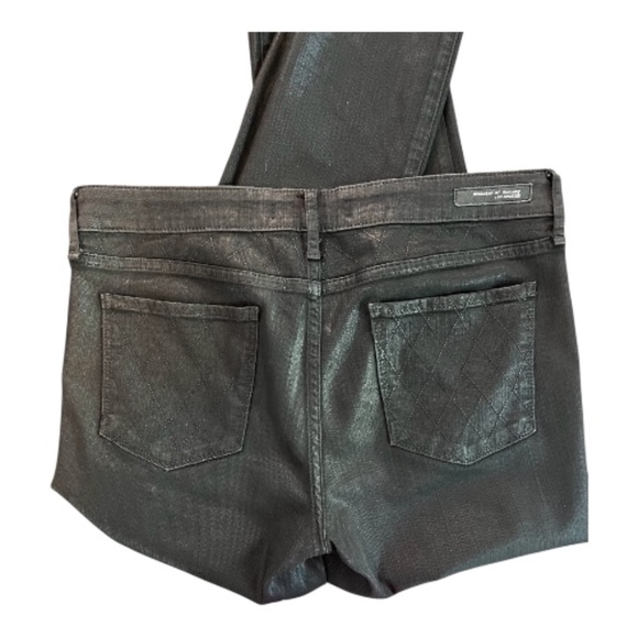 π EUC ARTICLES OF SOCIETY SoHo Glamour Mason black wax coated skinny jeans 31 - Picture 6 of 9